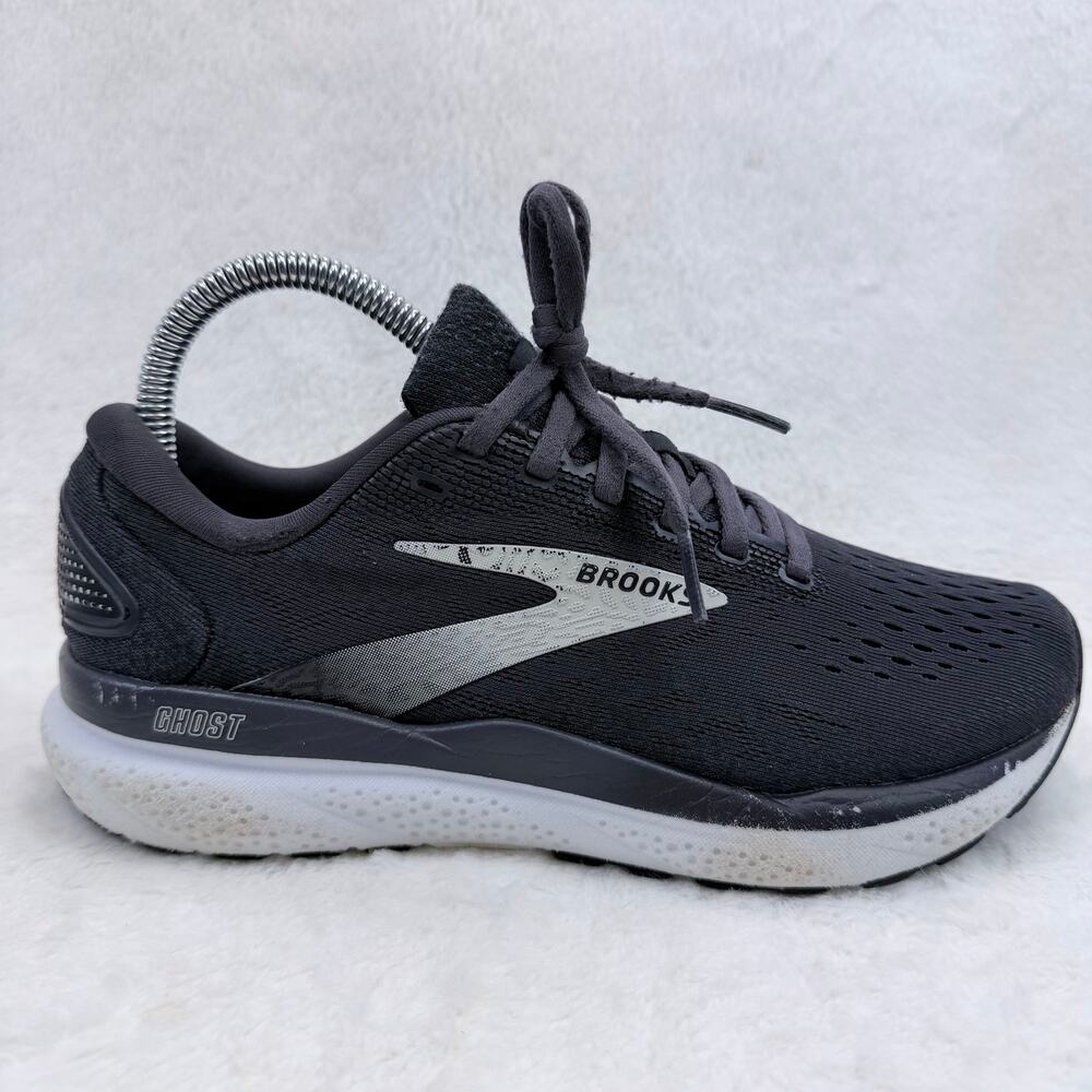 Brooks Ghost 16 Womens Running Shoes Black Gray White Size 7 Athletic Sneakers